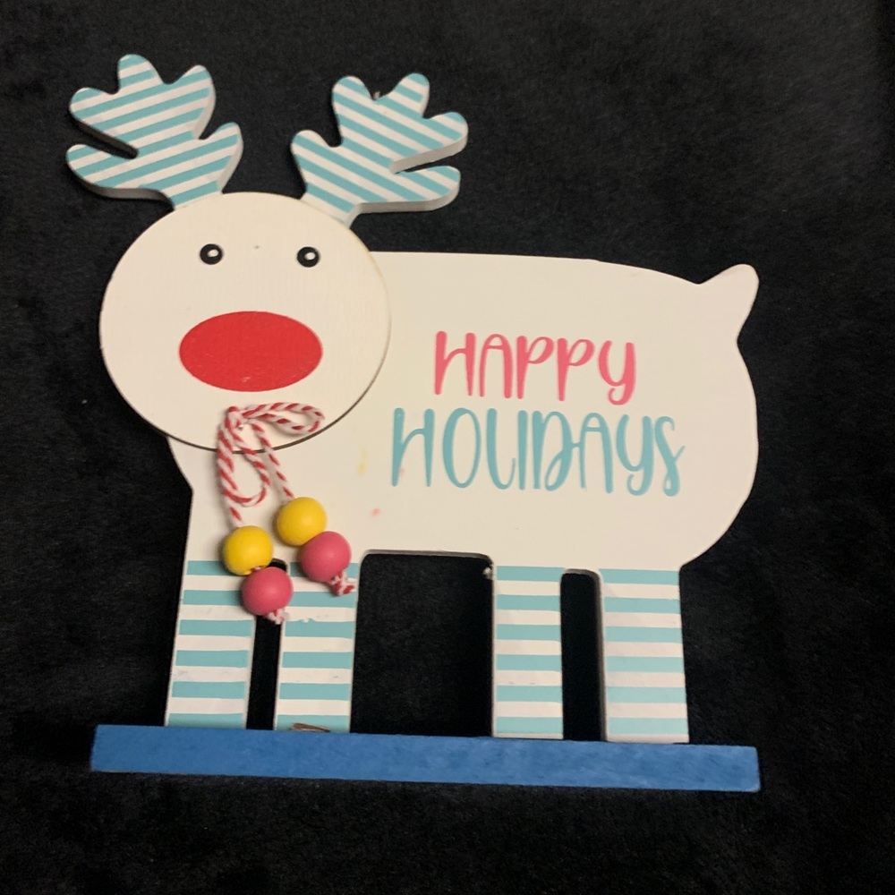 🛒🛍 2 for 5- Wooden Happy Holidays Winter decoration